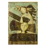 Large Work with Horse and Figure by Mersad Berber, Hand-embellished print, sold Oct 2021
