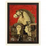 Mixed-Media Print by Mersad Berber, With elements of lithography, sold Oct 2021