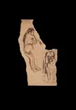 Untitled (Girl Sleeping) by Vasudeo S. Gaitonde, Pen and ink on paper pasted on mount board, sold May 2025