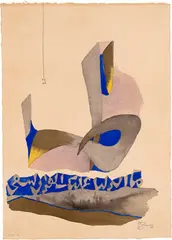 Taha by M. F. Husain, Watercolour and pencil on paper, sold Jun 2025