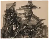 Untitled by Ram Kumar, Ink on paper pasted on mount board, sold Feb 2025