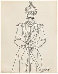 Untitled by K. M. Adimoolam, Marker on paper, sold Feb 2025