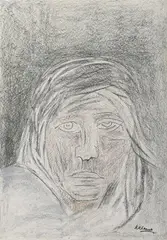 Untitled by Krishen Khanna, Pastel on paper, sold Feb 2025