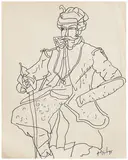 Untitled by K. M. Adimoolam, Marker on paper, sold Feb 2025