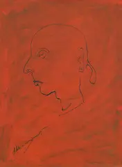 Untitled by Krishen Khanna, Acrylic on canvas, sold Jan 2025