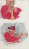 Untitled by Krishen Khanna, Mixed media on paper, sold Jan 2025