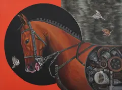 Untitled by Sudhanshu Sutar, 2022, Acrylic on canvas, sold Jan 2025