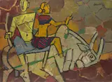 Untitled by M. F. Husain, Oil on canvas, sold Sep 2024
