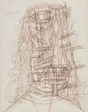 Untitled by F. N. Souza, Pen on paper pasted on board, sold Dec 2025
