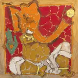 Untitled by M. F. Husain, Acrylic on canvas, sold Dec 2025