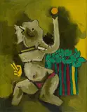 Untitled by M. F. Husain, Oil on canvas, sold Dec 2025