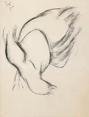 Untitled by Tyeb Mehta, Charcoal on paper, sold Dec 2025