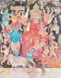 Mother Durga by Sakti Burman, Oil on canvas, sold Dec 2025