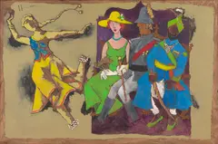 Untitled by M. F. Husain, Acrylic on canvas, sold Dec 2025
