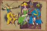 Untitled by M. F. Husain, Acrylic on canvas, sold Dec 2025