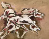 Untitled by M. F. Husain, Oil on canvas, sold Dec 2025