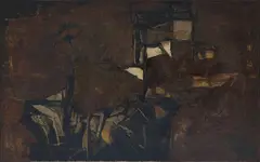Black Forms by Ram Kumar, Oil on canvas, sold Dec 2025