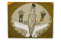 Untitled by Ouattara Watts, Oil On Boxcrate Panel, offered Sep 2025