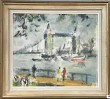 Untitled by Bedřich Feigl, oil on board 'Westminster Bridge', sold Jun 2022