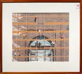 Untitled (Workers on Scaffolding) by Patrick Terenchin, watercolor, sold Nov 2025