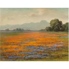 Wildflowers with Mountains in the Distance by William Franklin Jackson, oil on canvas, sold Dec 2025