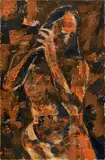 Woman with Conch by Akbar Padamsee, Oil on canvas, sold Feb 2023