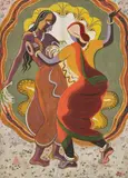 Nagamandala Study by K. K. Hebbar, Tempera on paper, sold Feb 2023
