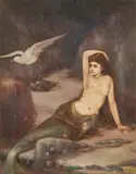 The Siren's Song by Ustad Allah Bux, Oil on canvas, sold Feb 2023