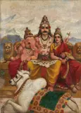 Lord Shiva and Family by Raja Ravi Varma, Oil on canvas, sold Feb 2023