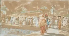 Untitled by Laxman Narain Taskar, Pastel and watercolour on paper laid on card, sold Feb 2023