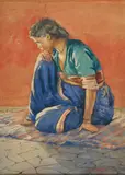 Study of A Woman by G.S. Haldankar, 1930, Watercolour on paper, sold Feb 2023