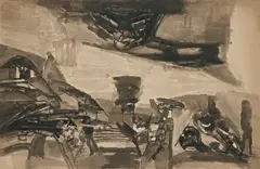 Untitled by Ram Kumar, 1968, Ink and watercolour on paper, sold Feb 2023