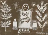 Untitled by Jivya Soma Mashe, Acrylic and cow dung on canvas, sold Feb 2023