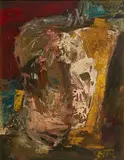 Untitled (Head) by Maqbool Fida Husain, Oil on canvas, sold Feb 2023