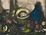 Still Life by Krishnaji Howlaji, Ink and watercolour on paper, sold Feb 2023