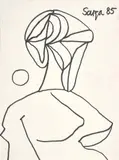 Untitled by F. N. Souza, Ink on paper, sold Mar 2023
