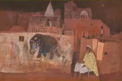 Untitled by Arup Das, Oil on canvas laid on board, sold Mar 2023