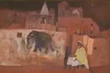 Untitled by Arup Das, Oil on canvas laid on board, sold Mar 2023