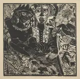 Landscape by Rini Dhumal, Linocut on paper, sold Mar 2023