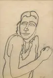 Untitled by Jogen Chowdhury, Charcoal on paper, sold Mar 2023