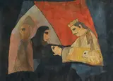 The Birth of the Buddha by Badri Narayan, 2003, Gouache on paper, sold Mar 2023