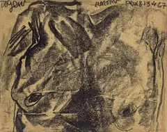 Torso by Jogen Chowdhury, Charcoal on paper, sold Mar 2023