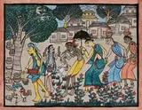 Untitled by Gopal Chitrakar, Gouache on paper laid on cloth, sold Mar 2023