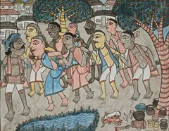 Untitled by Gopal Chitrakar, Gouache on paper laid on cloth, sold Mar 2023