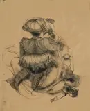 Untitled by Vrindavan Solanki, 1970, Ink on paper laid on board, sold Mar 2023