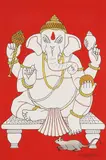 Ganesha by Lalu Prasad Shaw, Mixed media on paper, sold Mar 2023
