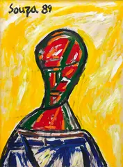 Untitled by F. N. Souza, Oil on paper, sold Jun 2023