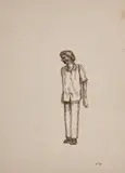 Man by Sudhir Patwardhan, Ink on paper, sold Jun 2023