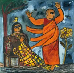 Untitled by Badri Narayan, Oil on canvas, sold Aug 2023