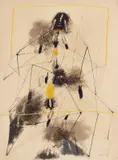 Untitled by Arpita Singh, Ink and watercolour on paper, sold Aug 2023